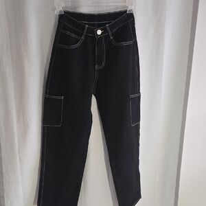 Stylish Black Kids' Jeans with Contrast Stitching